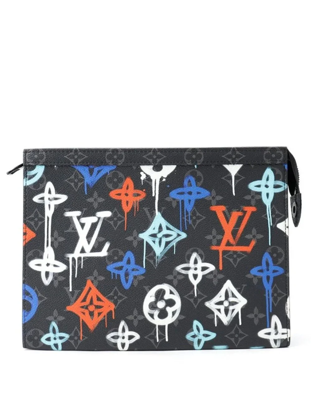 Louis Vuitton Clutch Monogram Eclipse Graffiti Pochette Voyage MM Black